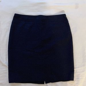 Navy Blue Polka Dot Pencil Skirt